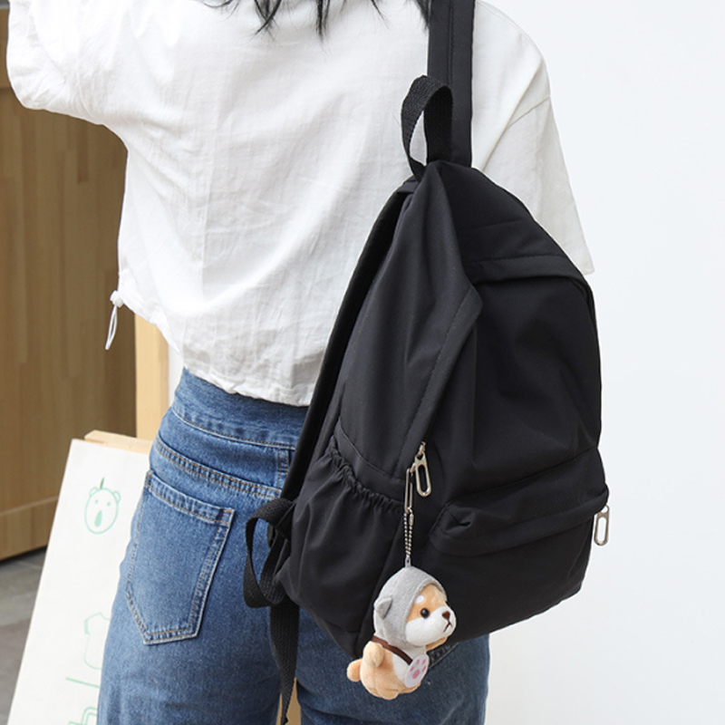 Canvas Backpack Casual - 여성용 단색 캐주얼 백팩, 대용량, 심플한